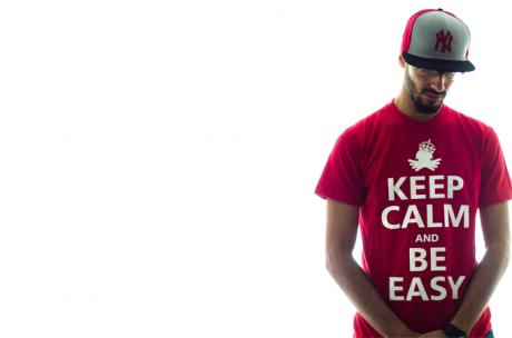 Steve wearing our red keep calm tee